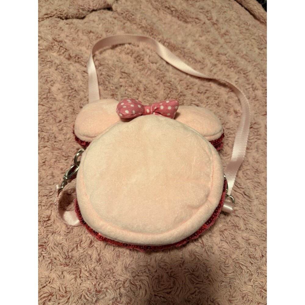 Disney Parks Minnie Mouse Ears Macaroon Purse Plush New HTF Sparkle Food Bag